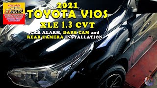 TOYOTA VIOS 13L XLE CVT  DASH CAM REAR CAMERA and CAR ALARM INSTALLATION [upl. by Yzmar]