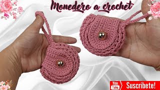 SORPRENDENTE ¡ monedero tejido a CROCHET paso a paso  hermoso monedero tejido para principiantes [upl. by Akyssej]