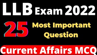 LLb Entrance Exam Preparation  LLB Entrance Exam Previous Year Question Papers 2  Current Affairs [upl. by Snilloc121]