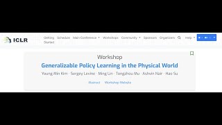 ICLR 2022 Workshop on Generalizable Policy Learning in the Physical World [upl. by Eugenio]