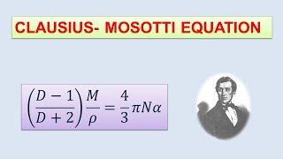 CLAUSIUS MOSOTTI EQUATION BScIII [upl. by Bala544]