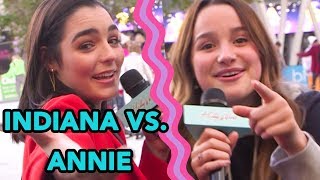 Annie Leblanc Answers Indiana Massaras Trivia Questions  Hollywire [upl. by Akiner329]