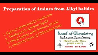 Preparation of Amines from Alkyl Halides  Gabriel Phthalimide  Hoffmanns Ammonolysis Reaction [upl. by Eisej]