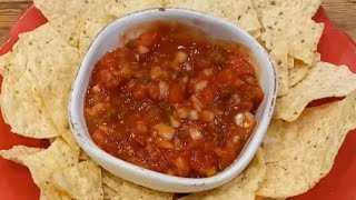 CHUNKY SALSA Quick amp Easy How to make Chunky Salsa just like Tostitos [upl. by Calle740]