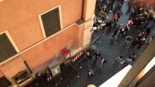 Feyenoord hooligans pissing all over piazza di Spagna Rome [upl. by Cary]