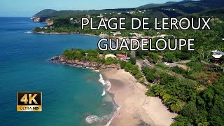 Plage de Leroux Deshaies Guadeloupe  4K DJI mini 2 Drone Footage [upl. by Lezlie]