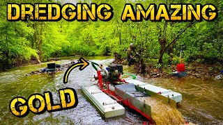 Using our New 3 inch Gold Dredge to find Amazing Gold [upl. by Festus]