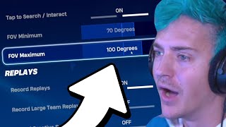 Ninja Reacts To The New FOV Slider In Fortnite [upl. by Rogergcam422]