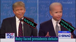 Baby Face Donald Trump and Baby face Joe Biden arguing [upl. by Yaral]