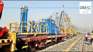 Railway catenary stringing line project in India with Omac system [upl. by Stormy]