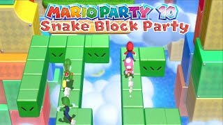 Mario Party 10  Snake Block Party Minigame Gameplay  HD [upl. by Bridgid]