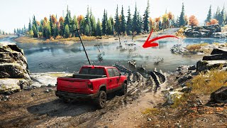 Extreme OffRoad Driving Simulator Game Crossing Dangerous River Spintires SnowRunner [upl. by Inajna397]