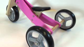 Bandits amp angels  Smart bike 4in1 roze Houten loopfiets [upl. by Haimehen]