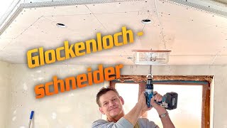 Lampenlöscher in Trockenbaudecke ohne Staub ausschneiden –  DH – Trockenbau [upl. by Fairbanks354]