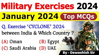 Military Exercises 2024 MCQs  युद्ध अभ्यास 2024  Imp Military exercise 2024  Current affair 2024 [upl. by Santos]