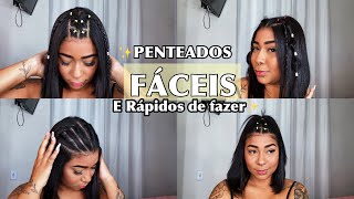 OMG DESAFIO  3 Penteados em 5 MINUTOS [upl. by Ellesig]