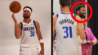 Klay Thompson in MAVS gear  Kyrie Irving HYPED😆 [upl. by Trebor159]