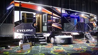 Hot News This 44 Foot Cyclone RV Trailer Takes Tailgating To The Extreme [upl. by Eidoow334]