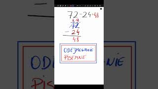 Odejmowanie pisemne w słupku Madematykamatematyka maths [upl. by Lamahj637]