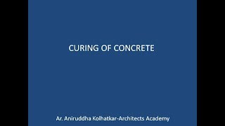 CURING OF CONCRETE [upl. by Ynor]