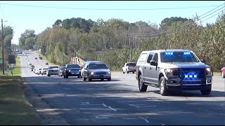 Chattooga County Sheriffs Office Captain Eddie Stroup Funeral procession 1142020 [upl. by Teodor]