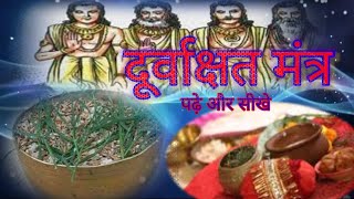 दूर्वाक्षत मंत्र संस्कृत में  Durva Akshat Mantra with lyrics [upl. by Demha]