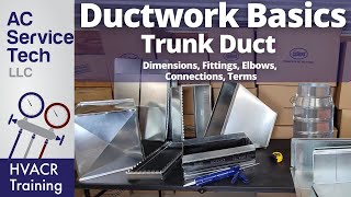 HVAC Ductwork Basics Trunk Duct Fittings Elbows Names Sizes [upl. by Adnilec]