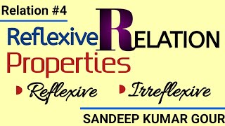 Reflexive Relation Irreflexive  Reflexive Property  Discrete Mathematics in hindi [upl. by Wagoner]