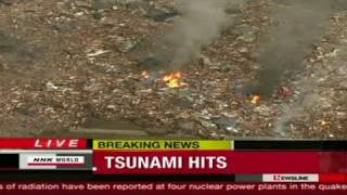 After the Show Waves wash away people Japan Tsunami 11MAR2011 [upl. by Zurkow962]