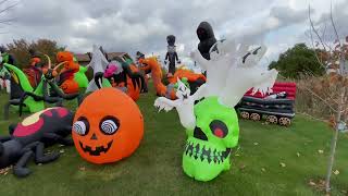 My 2023 Halloween Airblown Inflatable Display ft Big Skelly 👻🎃 [upl. by Pessa]