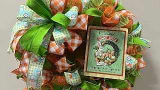 Easter wreath poof with ruffle and curl  Hard Working Mom How to [upl. by Ieppet]