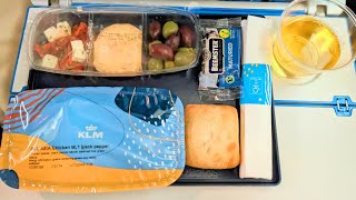 Everything I ate on my 11hour KLM Economy class flight from Amsterdam to Hong Kong [upl. by Niltac487]