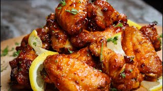 Crispy Honey Sriracha Oven Baked Wings  Oven Baked Wings Recipe [upl. by Norean]