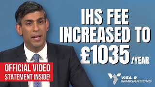 Rishi Sunak Announces UK Visa Application Fees Rising amp IHS Fee 2024  UK Immigration News 2024 [upl. by Zebedee]