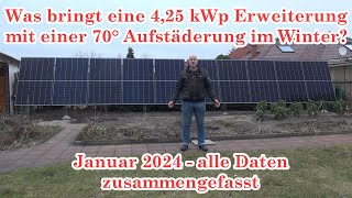 425 kWp PV Erweiterung mit fast senkrechter Aufständerung  Auswertung Januar 2024 [upl. by Guttery]