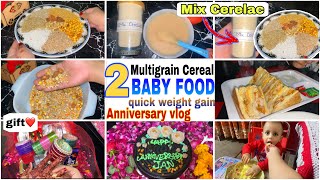 2 Baby Food Recipes  Homemade Multigrain Cereal  Mix Cerelac RecipeRicedalsabudanadaliaAlmond [upl. by Binnie]