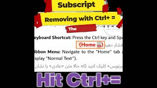 How to Removing Subscript with Shortcut in MS Word [upl. by Nillad]