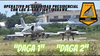 Los A 4AR Fightinghawk saliendo a patrullar durante la asunción del presidente Javier Milei [upl. by Affer]