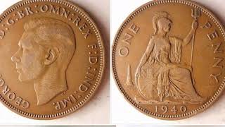 GB 1940 ONE PENNY Coin WORTH Georgivs VI [upl. by Tsai598]