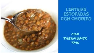 Lentejas estofadas con chorizo Thermomix TM5 [upl. by Kenta]