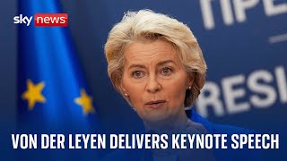 Ursula von der Leyen delivers major speech on migrant smuggling [upl. by Ynaitirb]