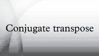 Conjugate transpose [upl. by Intihw]