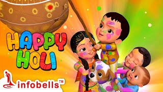 Holi Ka Tyohaar Hai Aaya Rang Birangi Khushiyaan Laaya  Hindi Rhymes for Children  infobells [upl. by Miza]