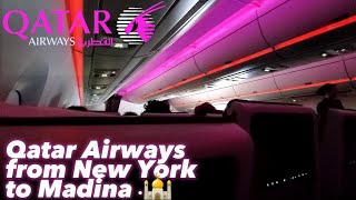 Taking QATAR AIRWAYS From New York To Madina  4K [upl. by Toolis]