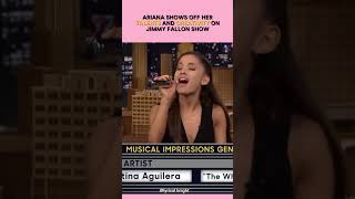 ARIANA SHOWING OFF HER TALENTS CREATIVITY AND VOCALS ON THE JIMMY FALLON shorts [upl. by Enitram29]