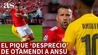 GESTO CHULESCO de OTAMENDI a ANSU FATI en el BENFICA 3  BARCELONA 0  DIARIO AS [upl. by Raina980]