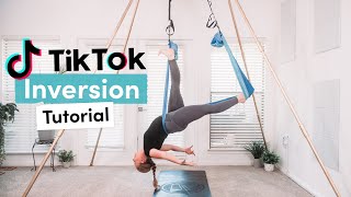 Aerial Yoga Tutorial  TikTok Inversion Pose [upl. by Sirret]