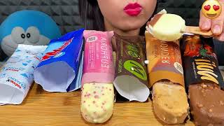 Asmr Chocolate Ice Cream Party Magnum Kinder Kitkat Nuii Maxibon Mukbang Massiveasmr food [upl. by Shwalb]