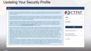 Ctpat Security Profile Part 3 Submit Profile [upl. by Craddock]