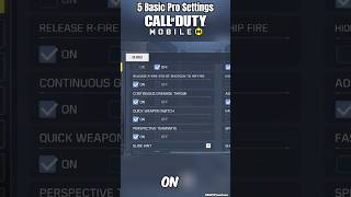 🔥5 Basic Pro Settings In Call Of Duty Mobile shorts codm trending [upl. by Maritsa]